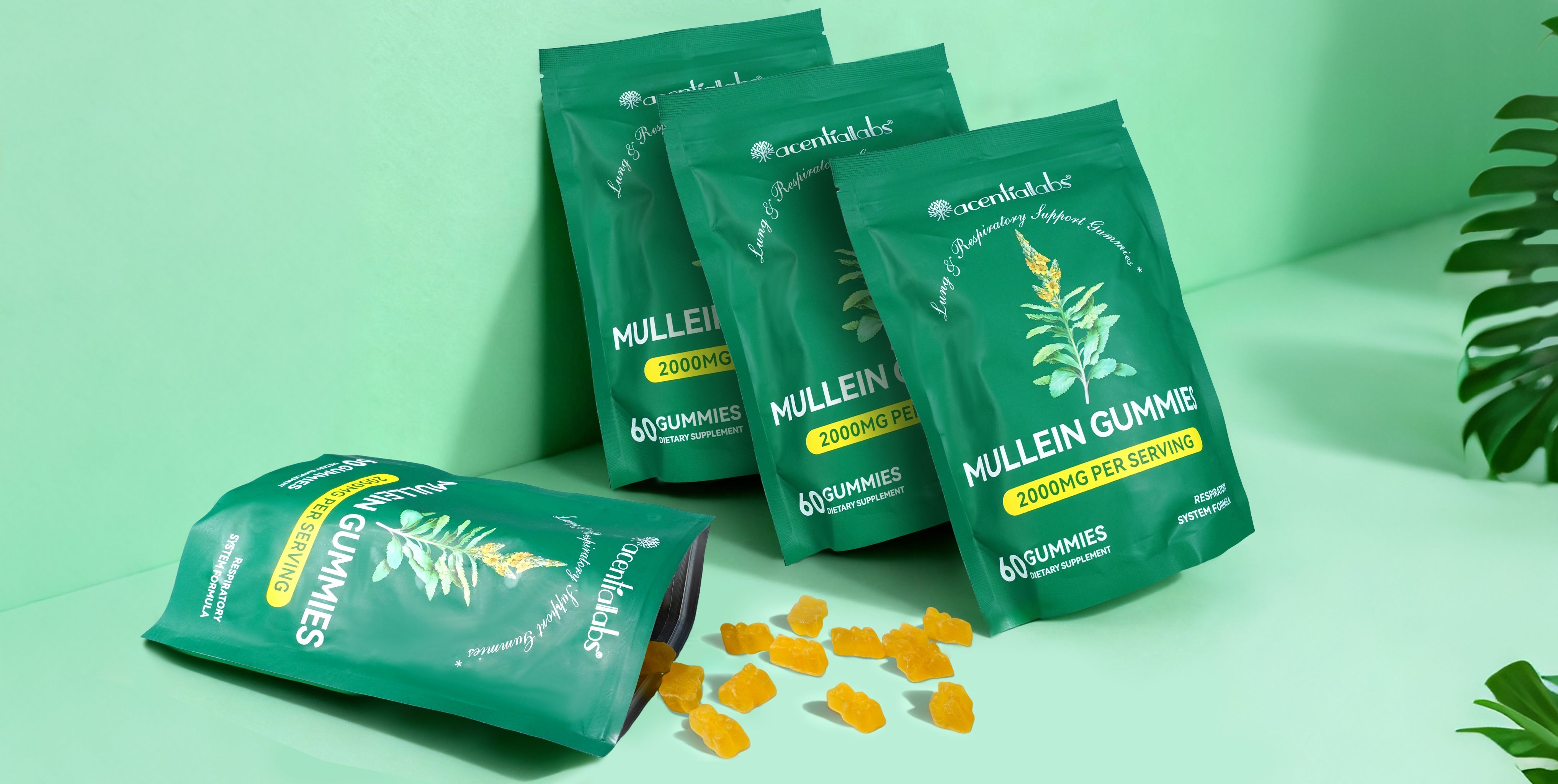 Acentiallabs MULLEIN GUMMIES 2000mg — Your Daily Wellness Boost for Clear Skin & Better Breathing