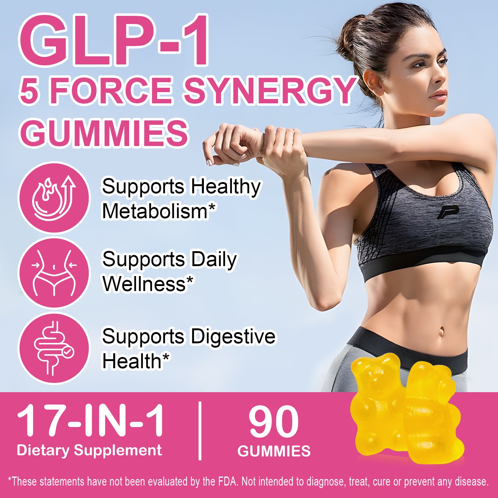 acentiallabs GLP-1  5 FORCE SYNERGY GUMMIES AKKERMANSIA MUCINIPHILA FOR MAXIMUM ABSORPTION Bottled Gummies