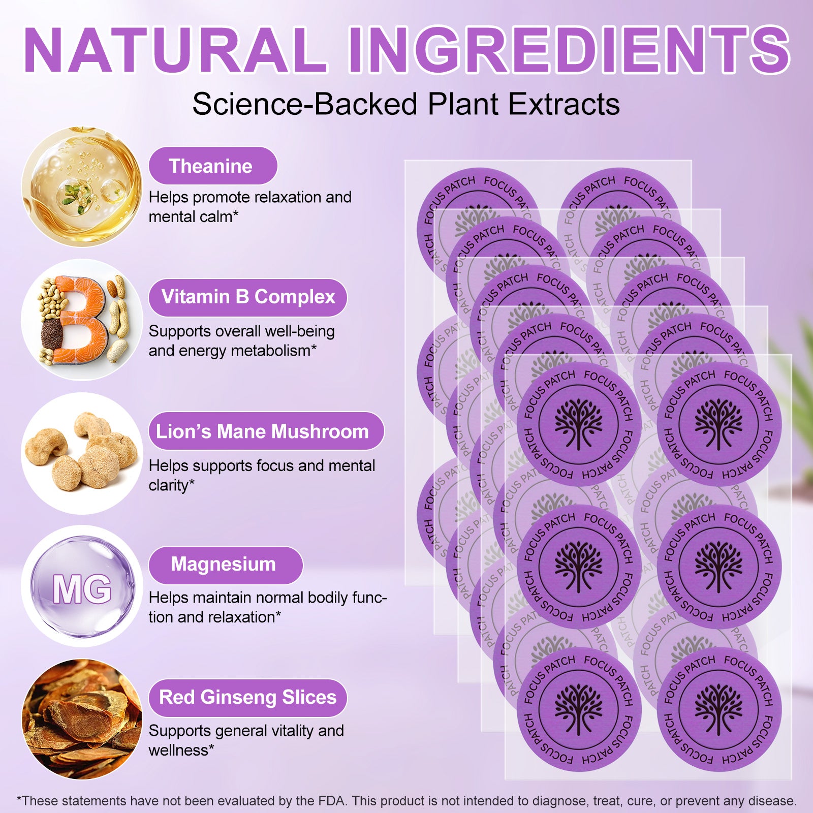 acentiallabs FOCUS PATCHES FREL FOCUS I CLARITY I CALM