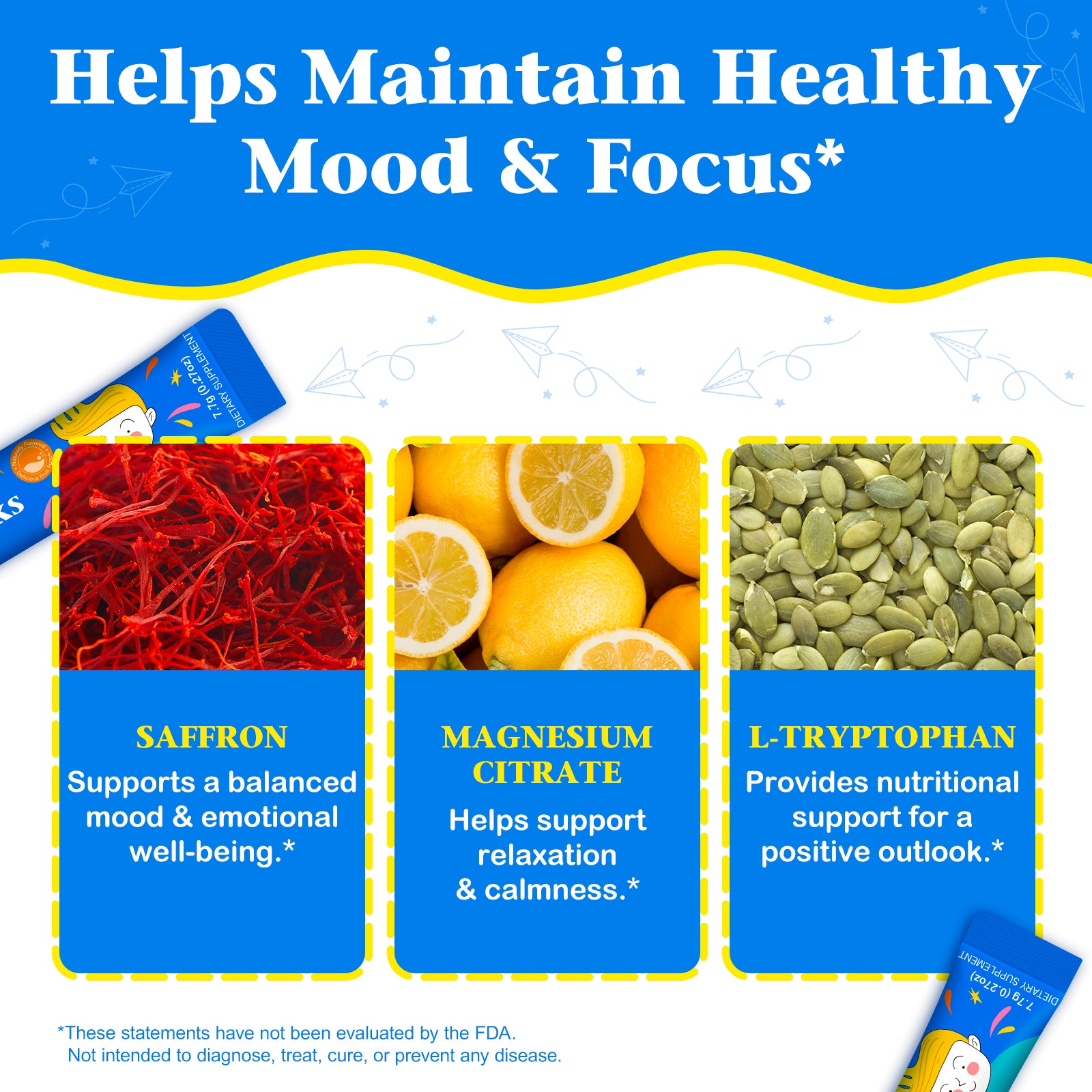 acentiallabs Saffron Sweet Sticks, A Treat for Every Mood, Granules