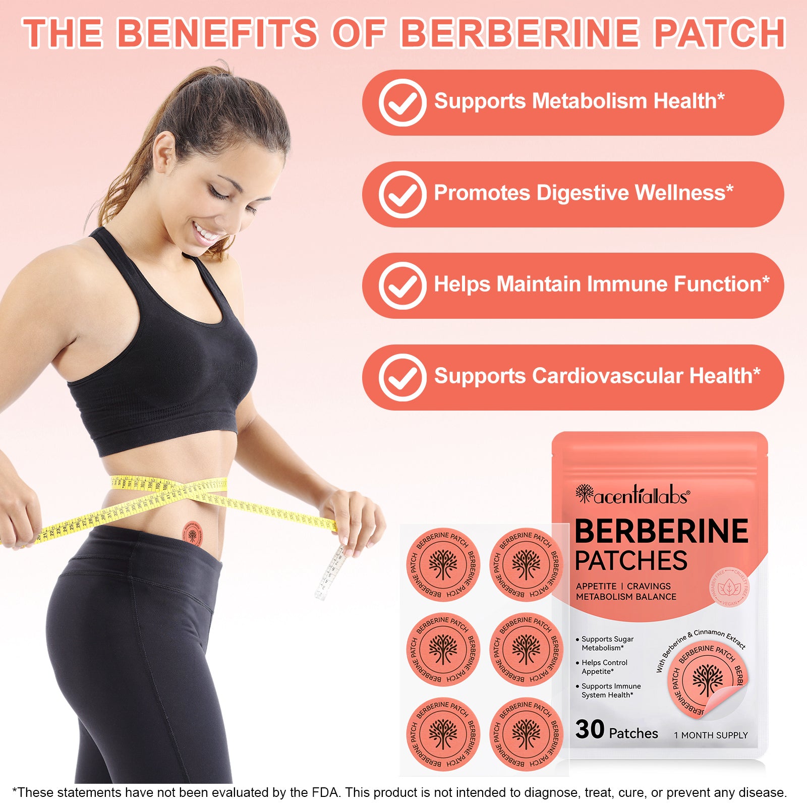 acentiallabs BERBERINE PATCHES APPETITE I CRAVINGS METABOLISM BALANCE