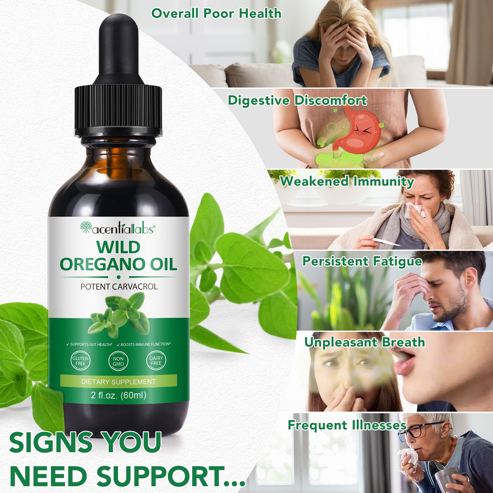 acentiallabs WILD OREGANO OIL POTENT CARVACROL 60ml Liquid Drops