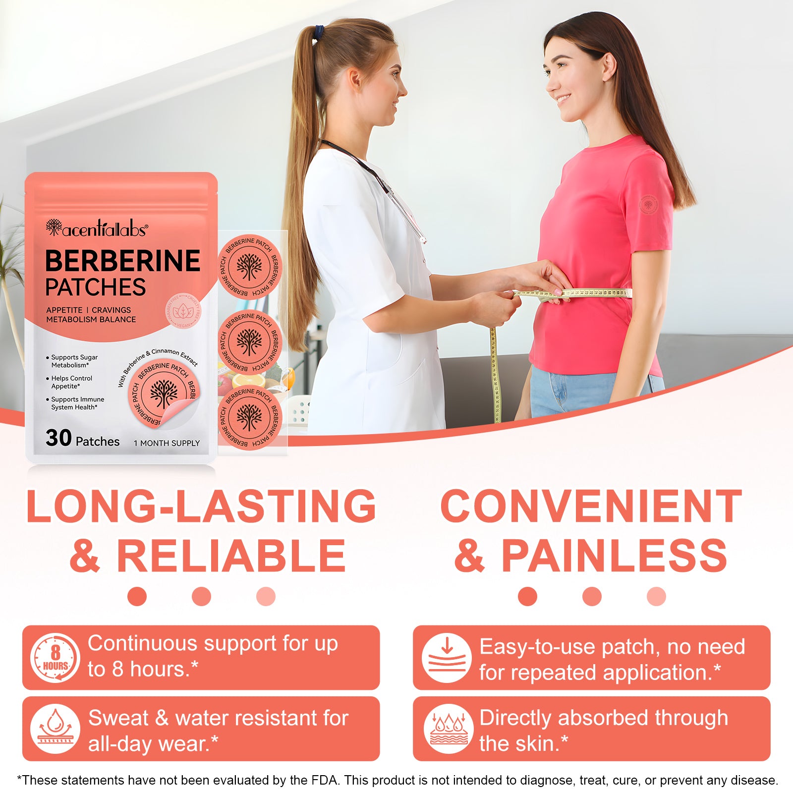 acentiallabs BERBERINE PATCHES APPETITE I CRAVINGS METABOLISM BALANCE