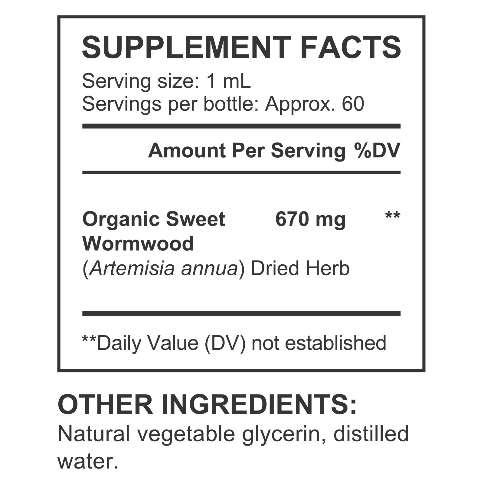 acentiallabs SWEET WORMWOOD Dried Herb Tincture  6OML Liquid Drops