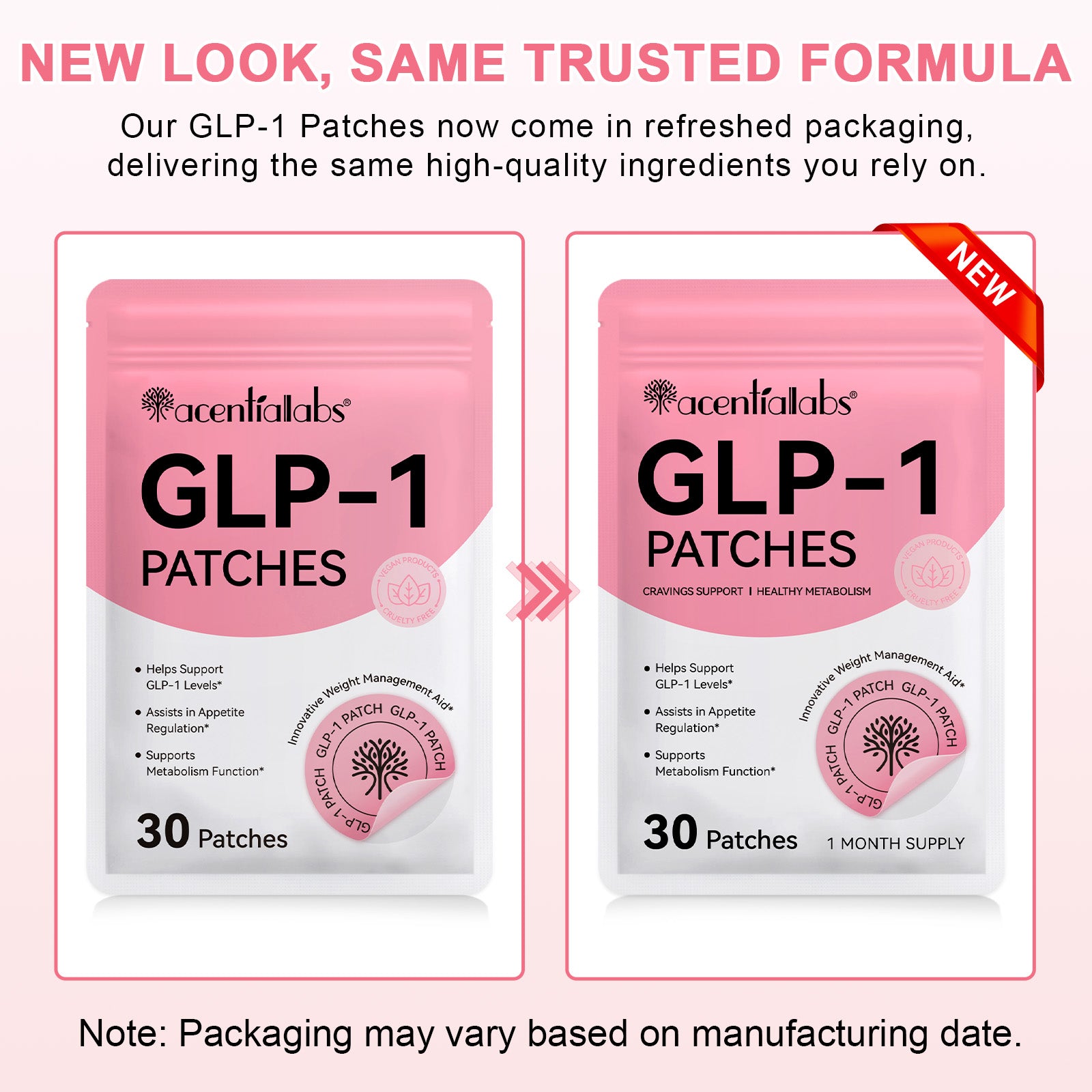 acentiallabs GLP-1 PATCHES CRAVINGS SUPPORT I HEALTHY METABOLISM 30 Pa